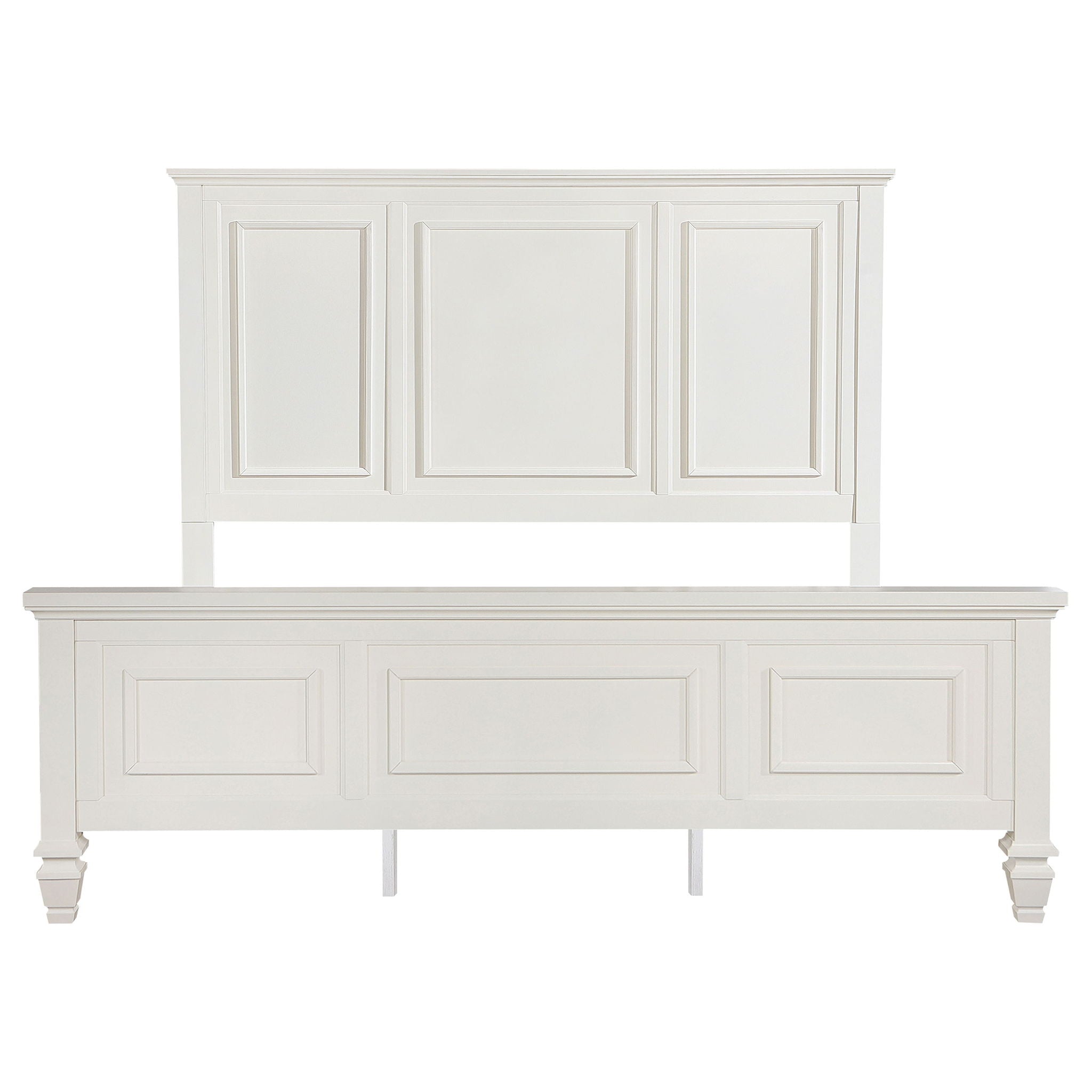 Sandy Beach 63-inch Eastern King Wood Panel Bed Cream White