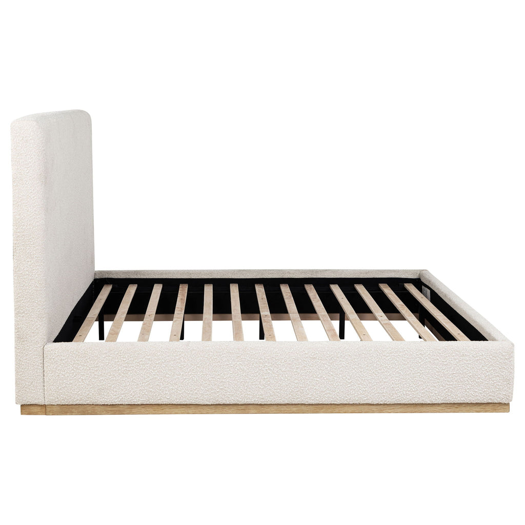 Knox Upholstered EASTERN KING Panel Bed Cream