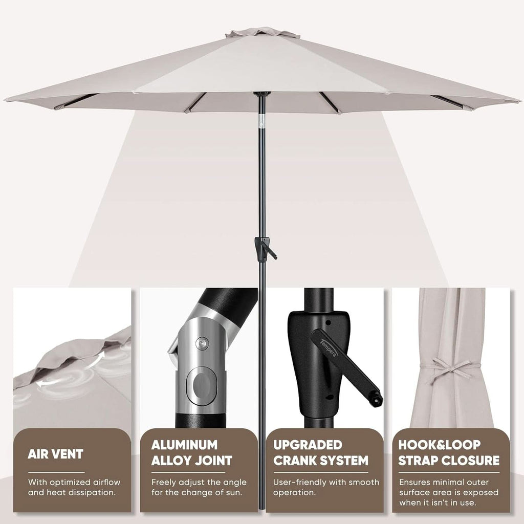Large Patio Market Outdoor Umbrella With Push Button Tilt