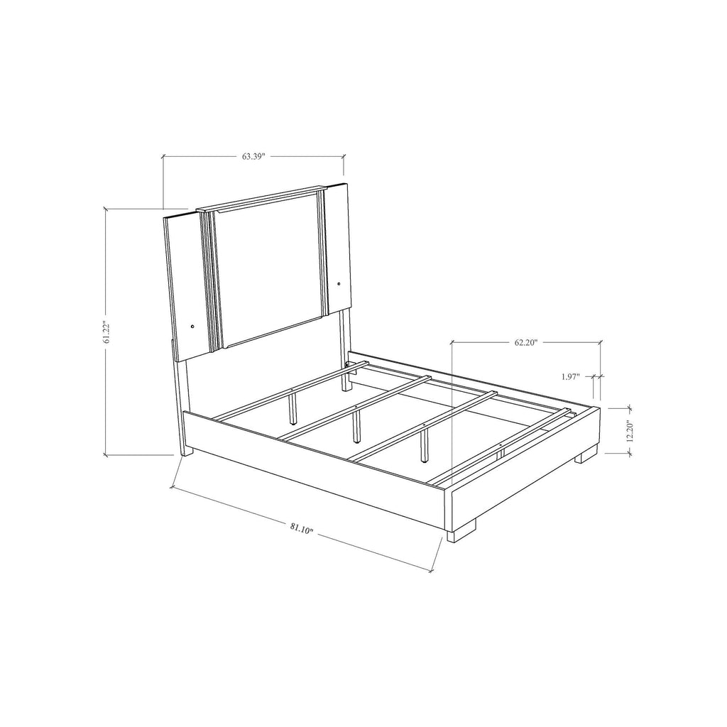 Moon - 5 Pieces Bedroom Set With LED Accent