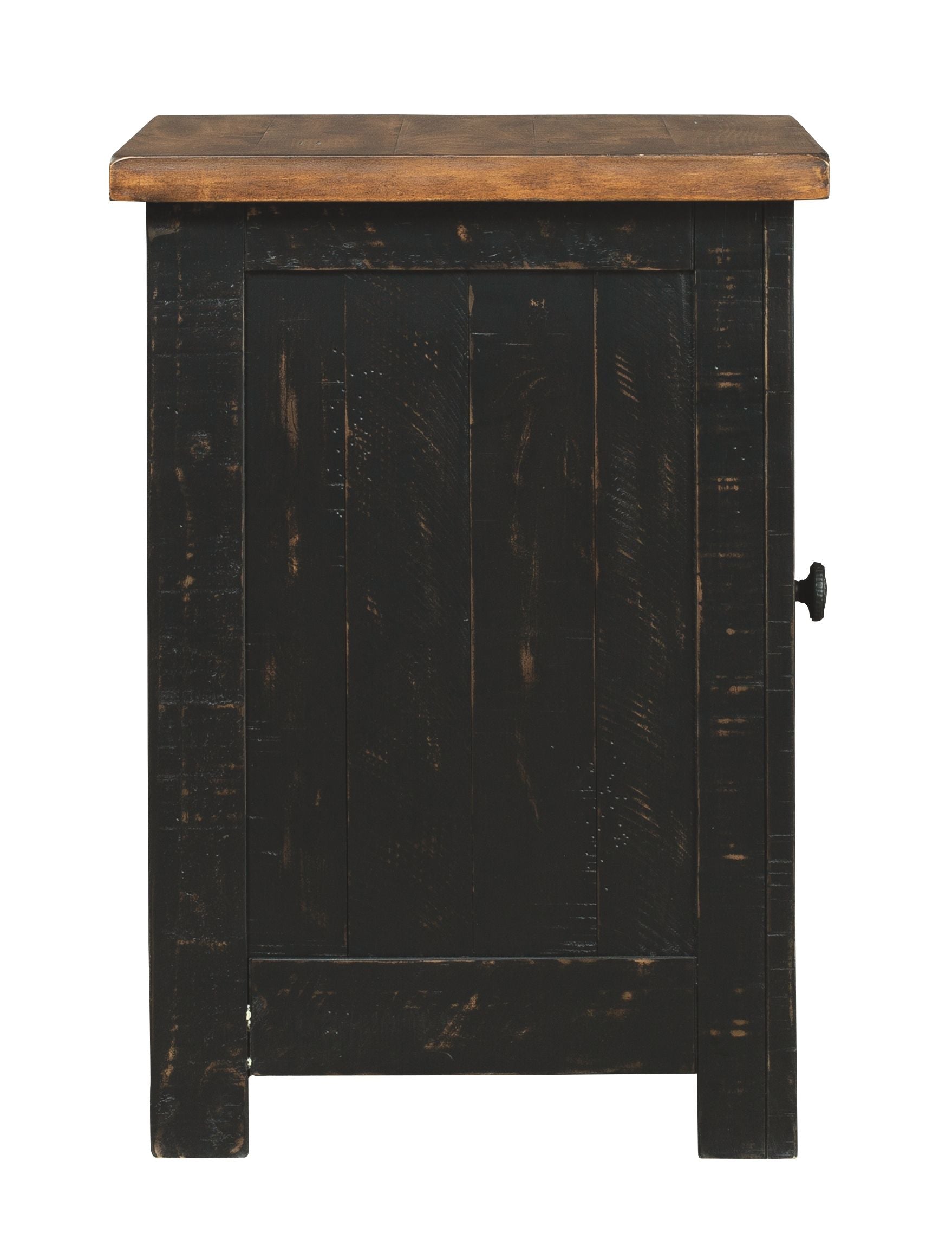 Valebeck - Chair Side End Table - Black / Brown