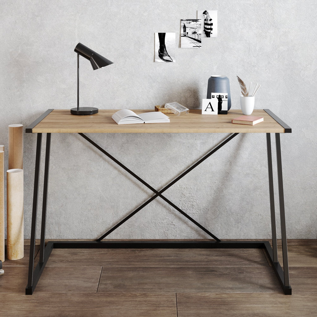 Anemon 47'' Wide Computer Desk with Crossbar Metal Frame