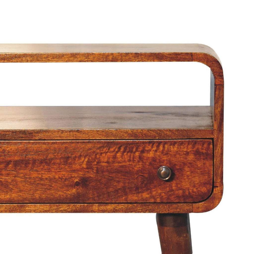 Curved Chestnut Console Table