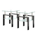 Modern Tempered Glass Tea Table, End Square Table For Living Room