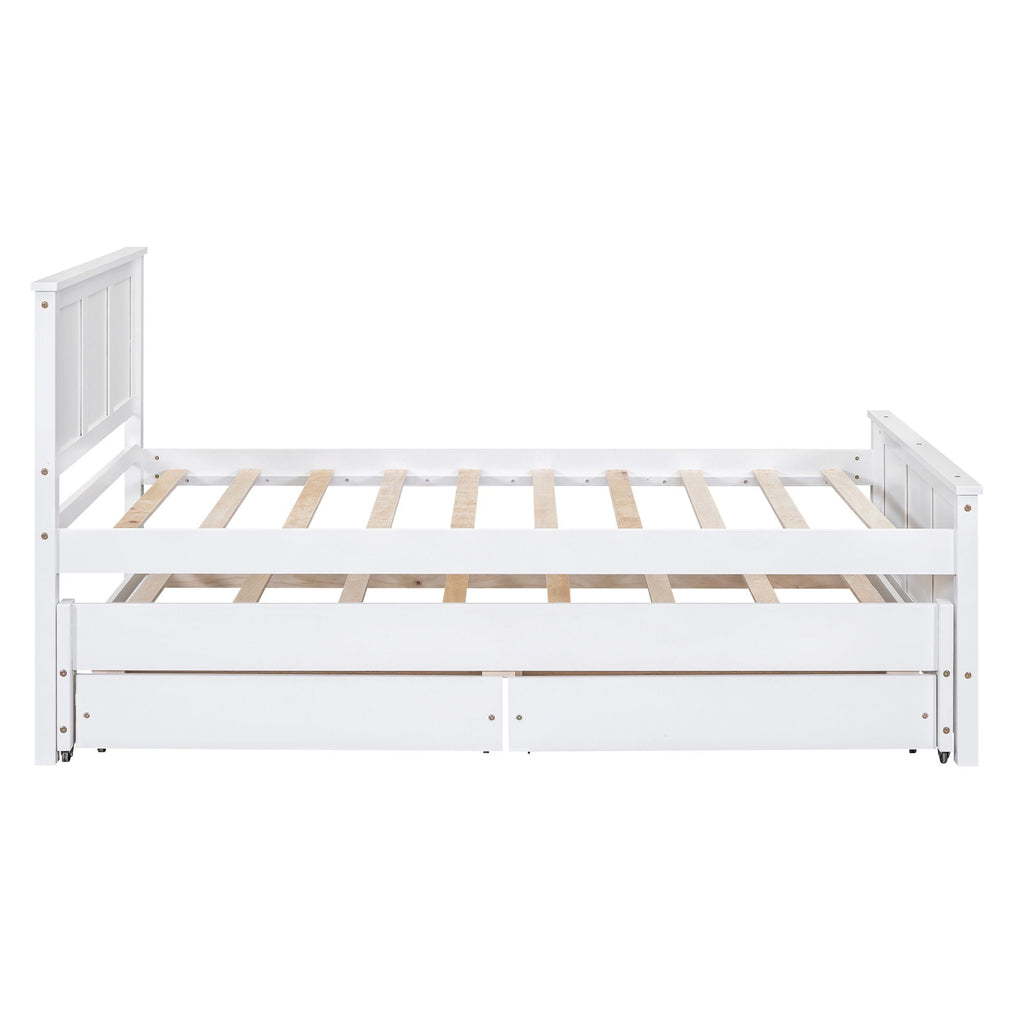 Platform Bed With Trundle And Drawers