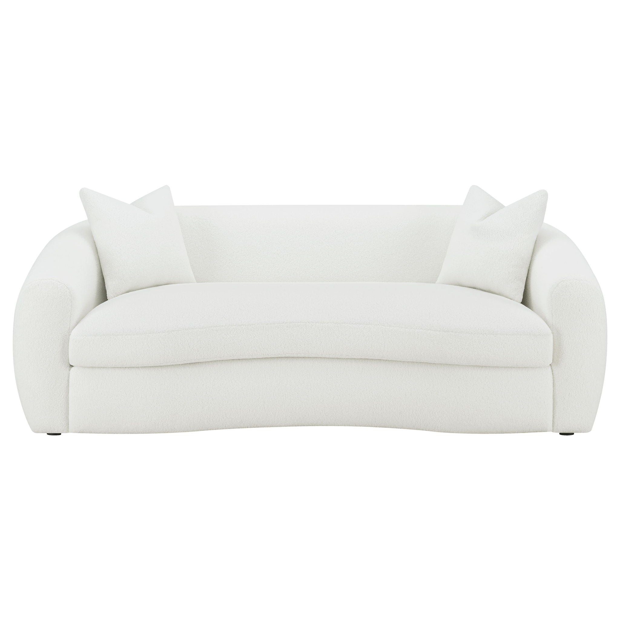 Isabella 3-piece Faux Sheepskin Upholstered Sofa Set Natural