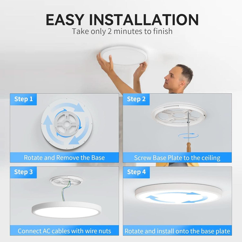 12 Pack 12 Inch LED Flush Mount Ceiling Light 5000K