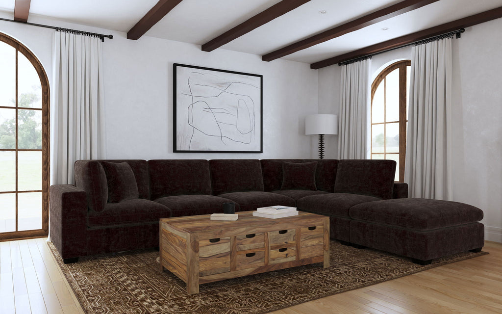 Lakeview Upholstered Armless Chair Dark Chocolate