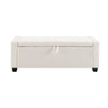 Upholstered Storage Ottoman Bench With Button Tufting And Safety Hinge