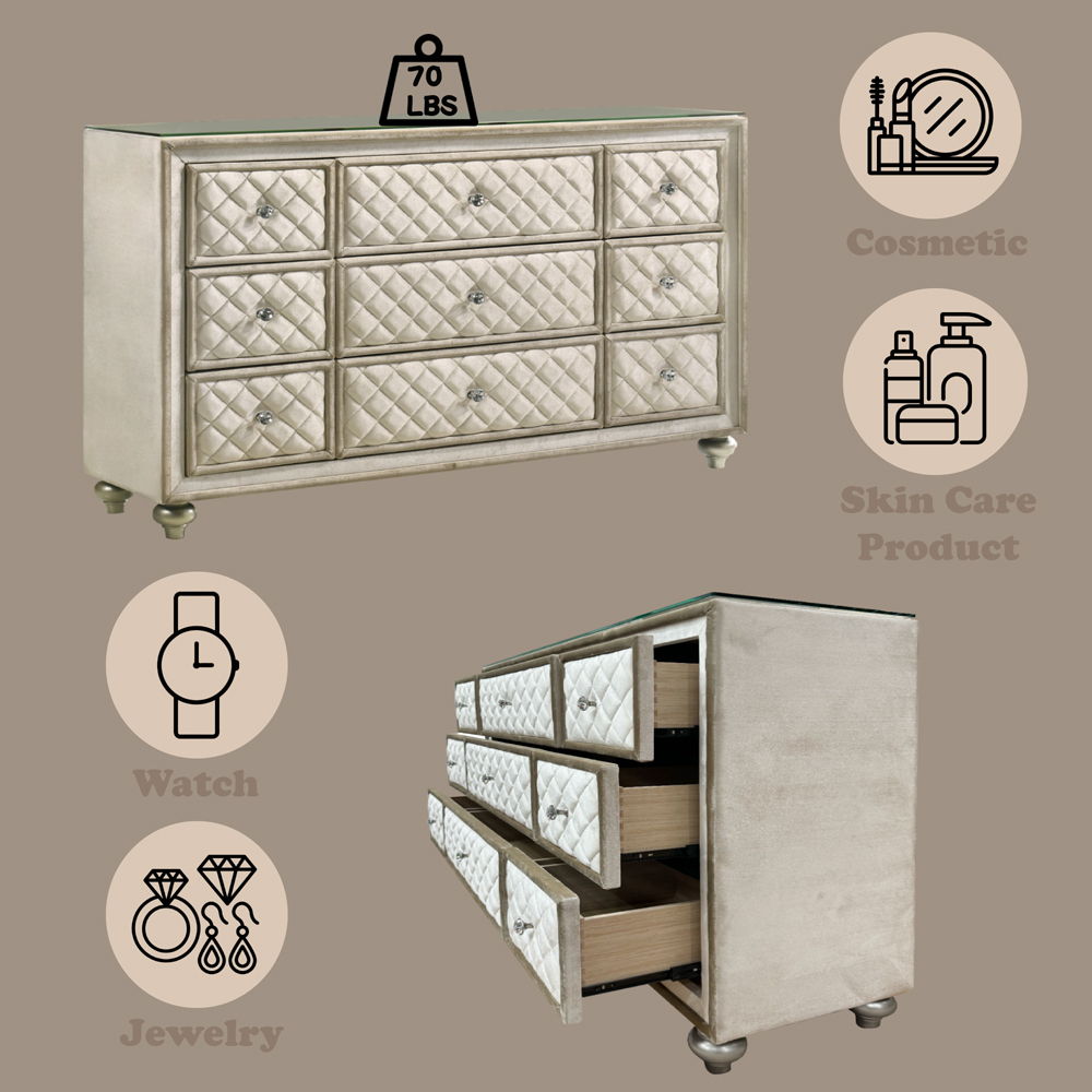 Lucienne - Dresser - Beige Velvet
