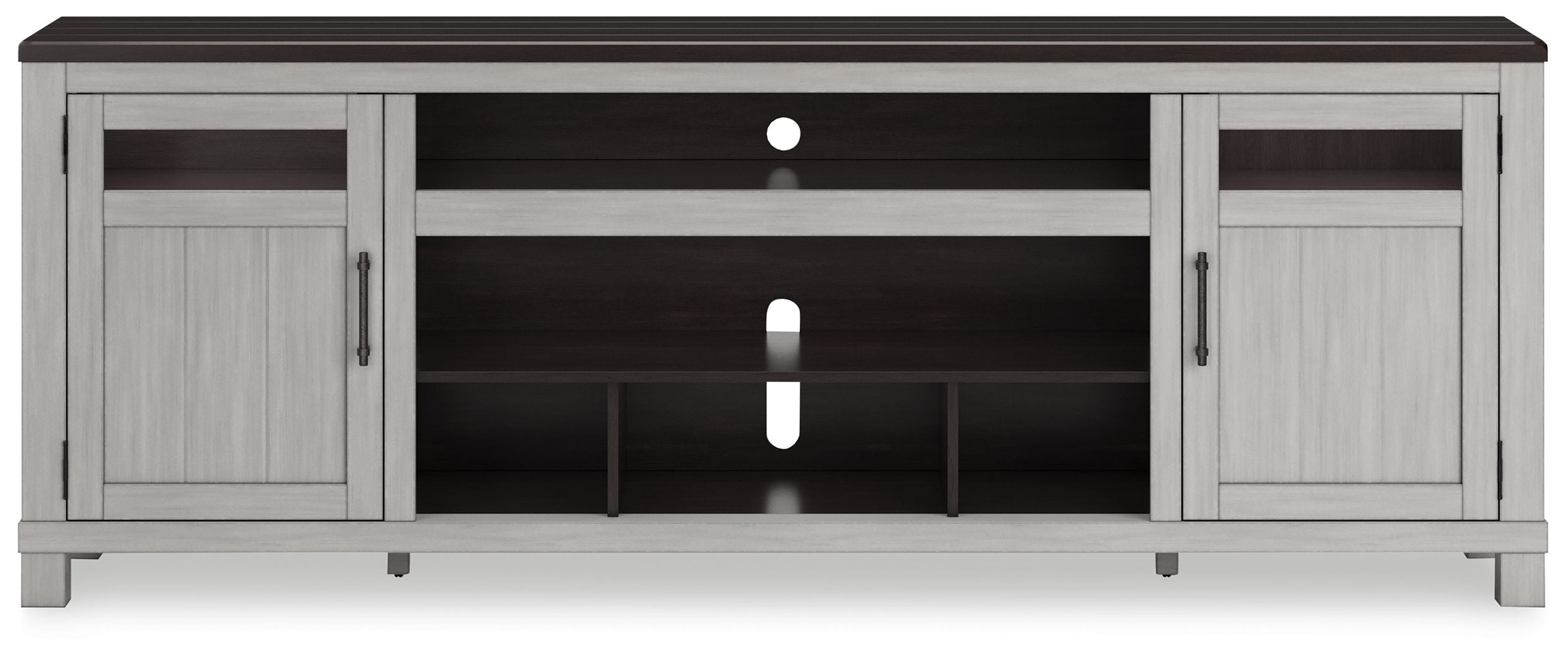 Darborn - XL TV Stand W/Fireplace Option - Gray / Brown