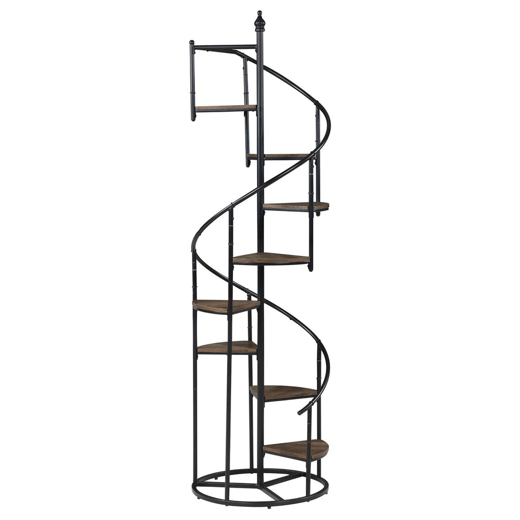 8 Shelf Staircase Bookcase Industrial Storage And Scratch Resistant Shelves - Brown
