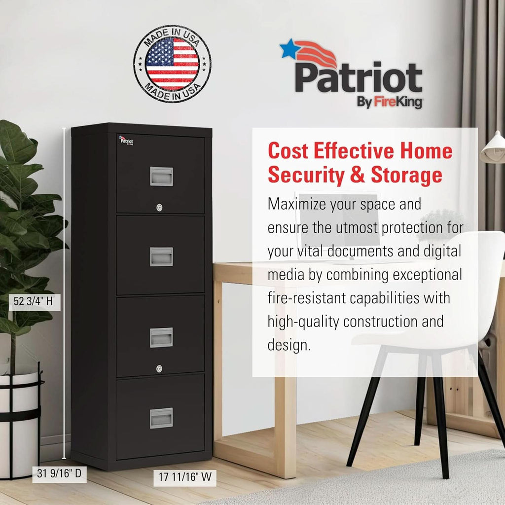 Patriot Vertical 4 Drawer Fire Rated File Cabinet USA Made