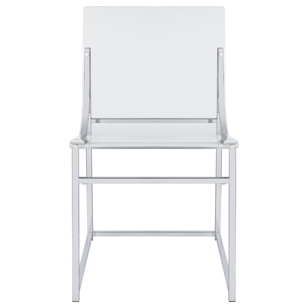 Adino Acrylic Dining Side Chair Chrome (Set of 2)