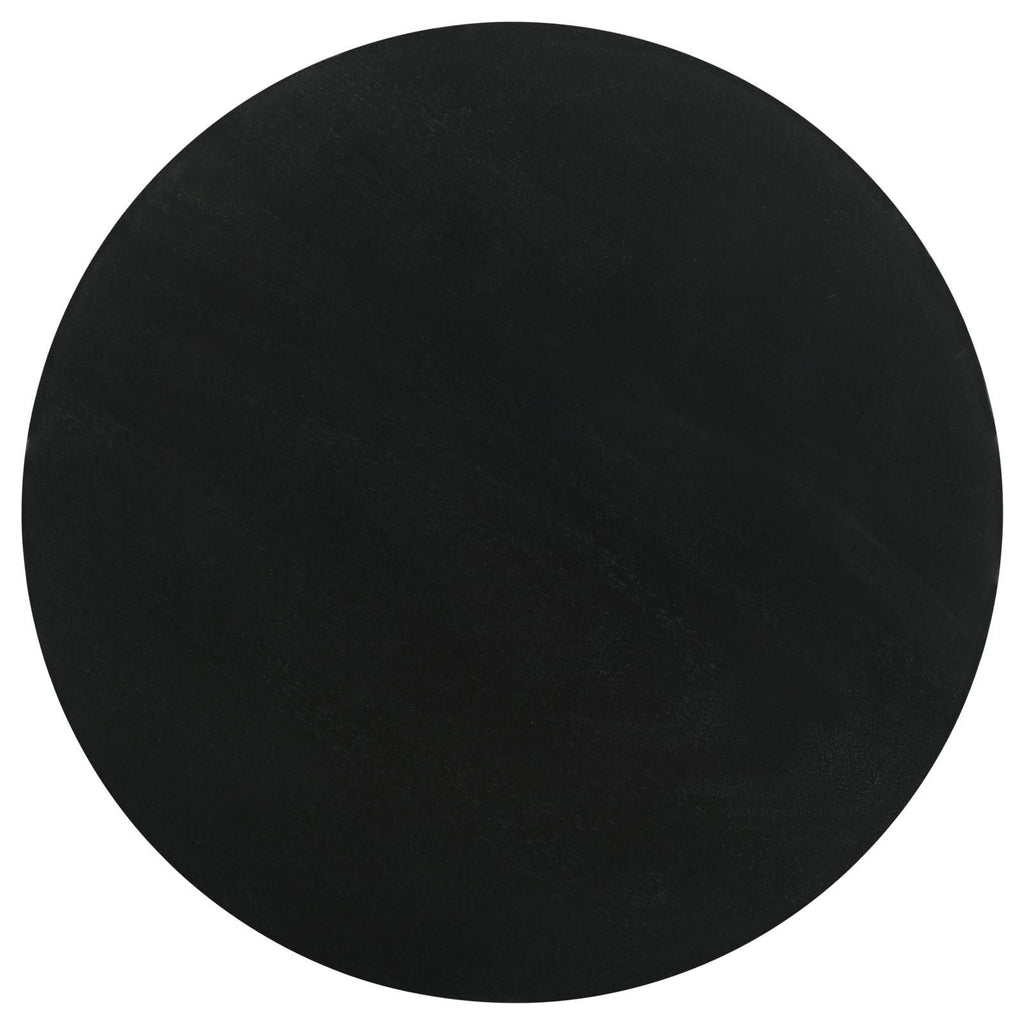 Stain Pedestal Accent Table Elegant Design With Round Top - Black
