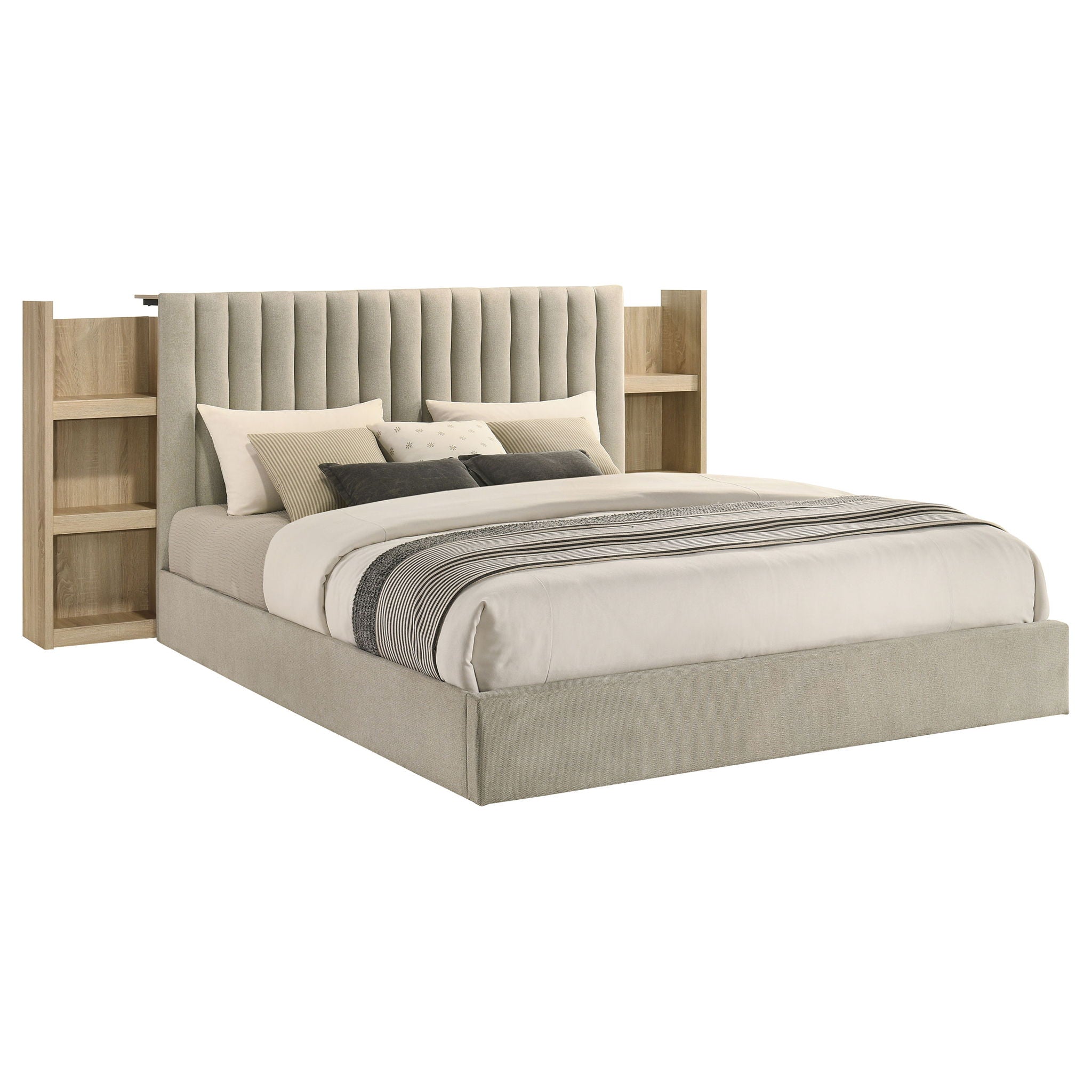Arielle 4-piece Eastern King Bedroom Set Light Oak