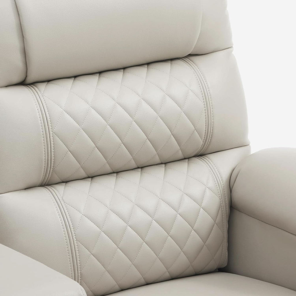 Power Recliner Loveseat With Console And Heat Vibration USB Light Grey