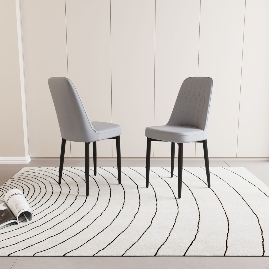 Modern Dining Chair With Cushions And Metal Legs