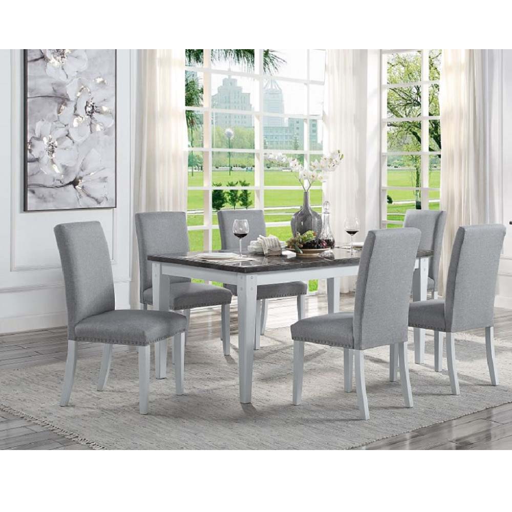 Lanton - Dining Table - Natural Marble & Antique White