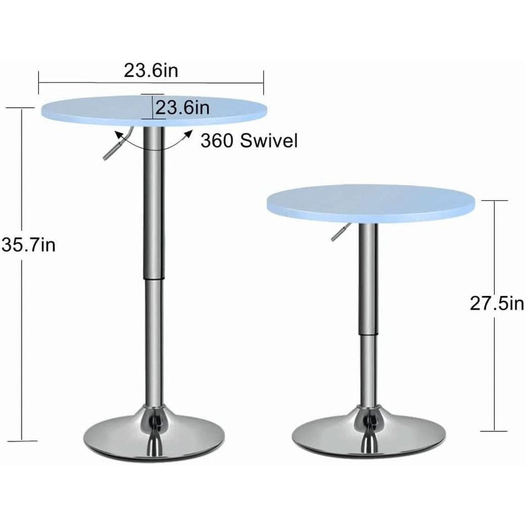 Adjustable Height Pub Table With 360 Degree Swivel Top