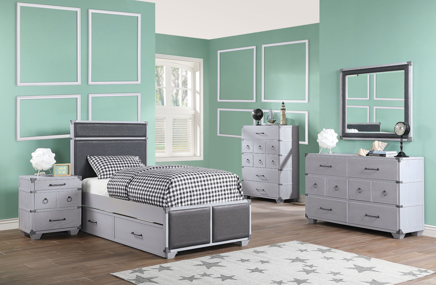 Orchest - Nightstand With USB - Gray