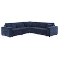 Azure - 5 Piece Upholstered Modular Sectional Sofa - Blue