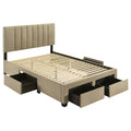 Wheatland 4-drawer Upholstered Full Storage Bed Light Brown
