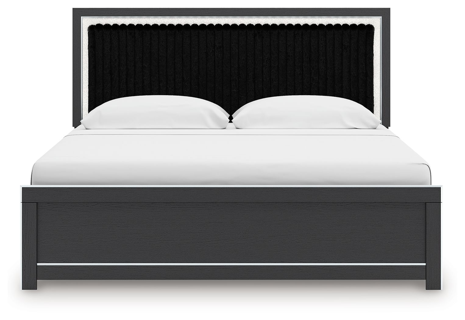 Zuraleus - Upholstered Panel Platform Bed With Roll Slats
