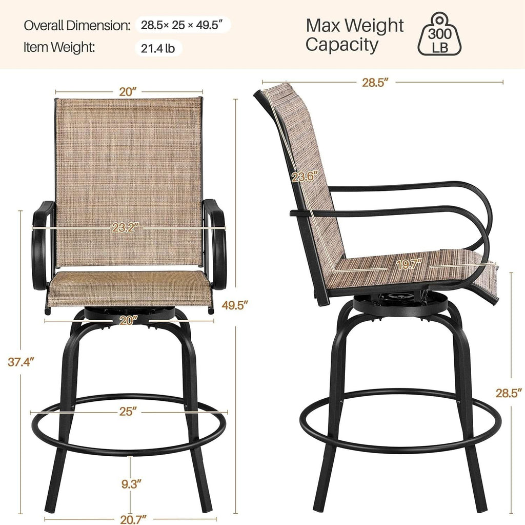 Outdoor Swivel Barstools Set of Four for Comfort