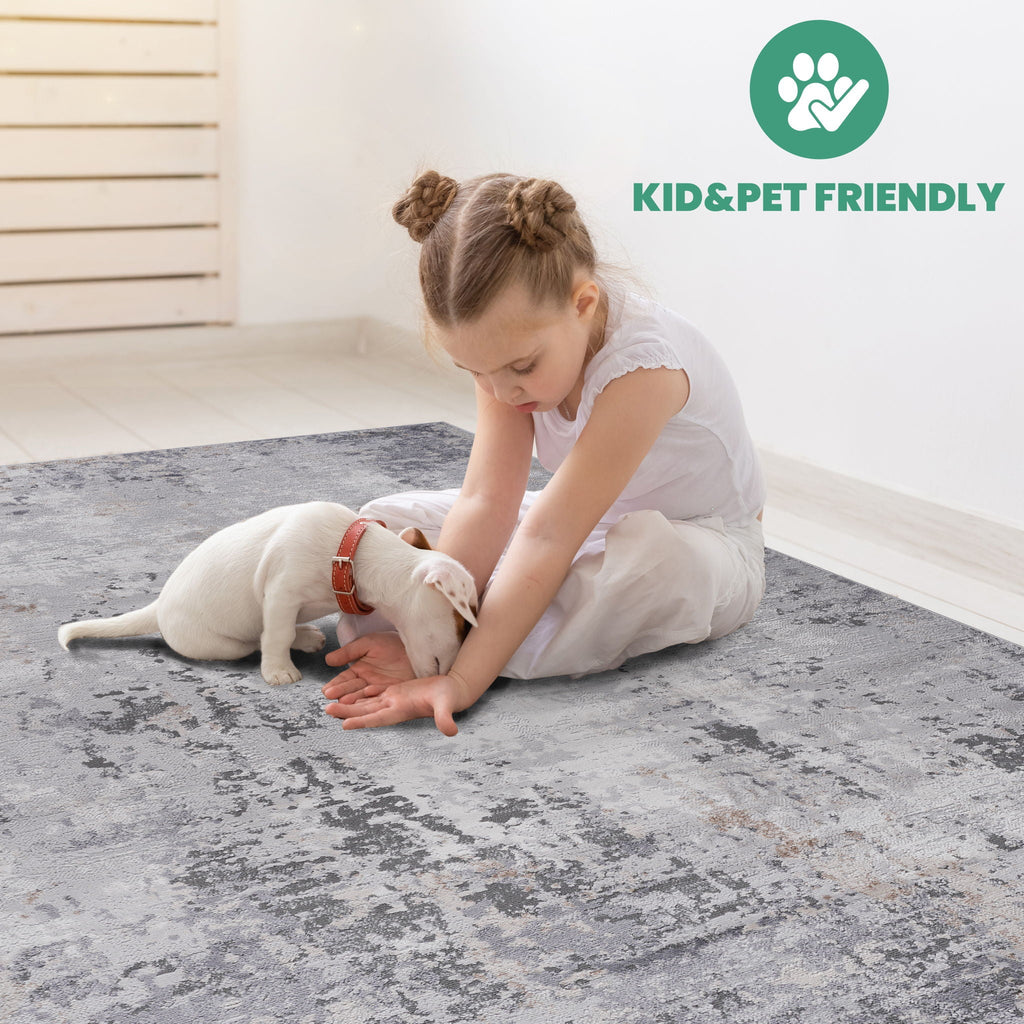 Marfi - 8' X 10' Abstract Area Rug - Ivory / Sand