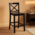 Black X Back Counter Stool 16W 37H Rubberwood Bar Stool