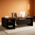 L Shaped Desk With Storage Shelves For Home Office