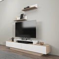 Lusi 71" Wide TV Stand for TVs up to 80" with 2 Wall Shelves