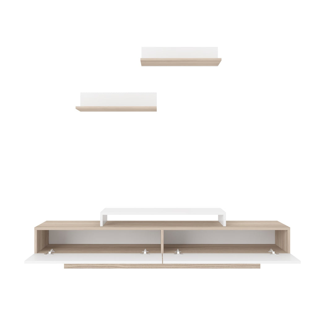 Lusi 71" Wide TV Stand for TVs up to 80" with 2 Wall Shelves