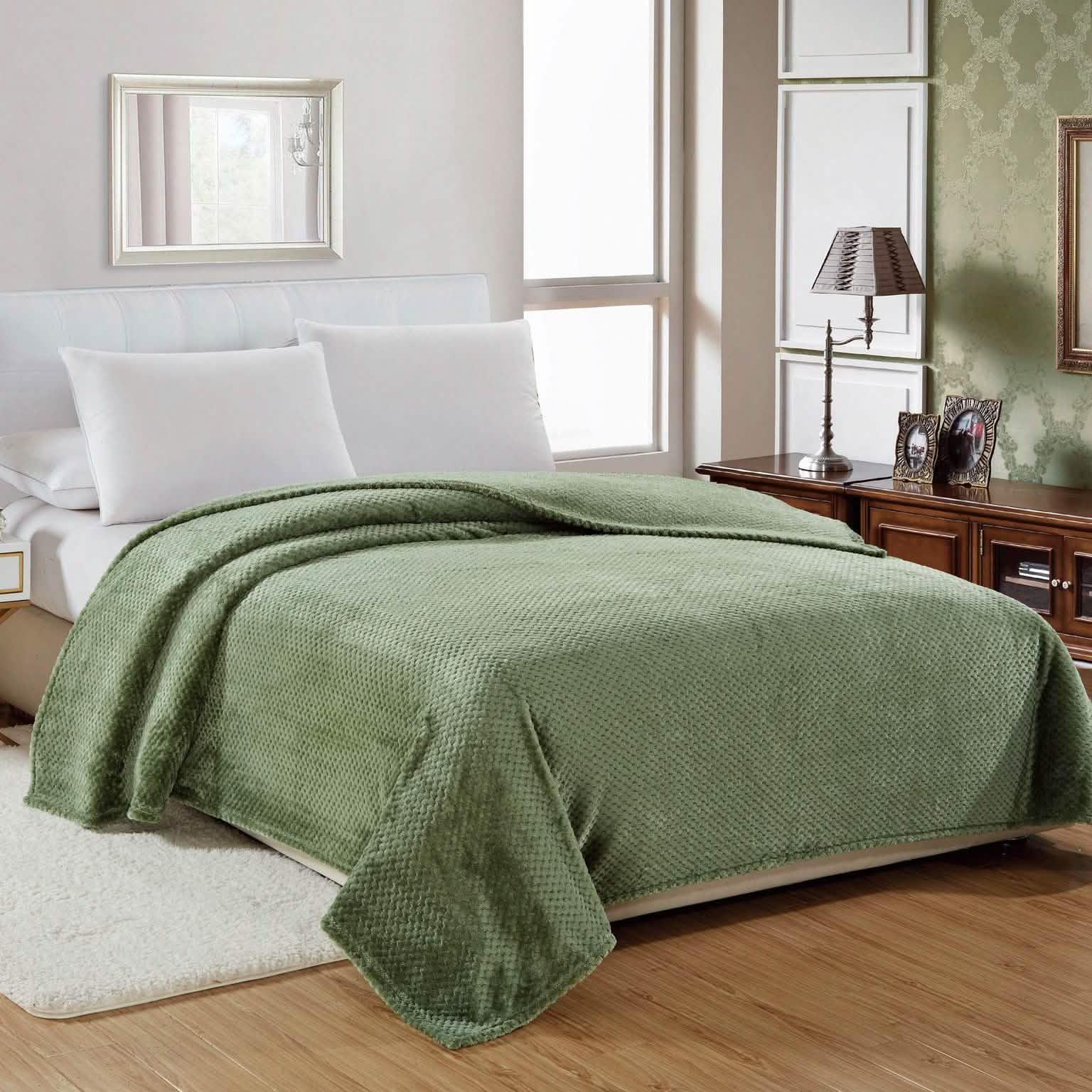 Noble House Solid Color Popcorn Microfiber Blanket