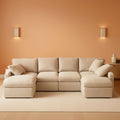Oversized U Shaped Modular Sectional Sofa with Ottoman