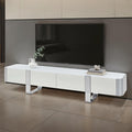 Larvik - TV Stand White w/ Silver Frame