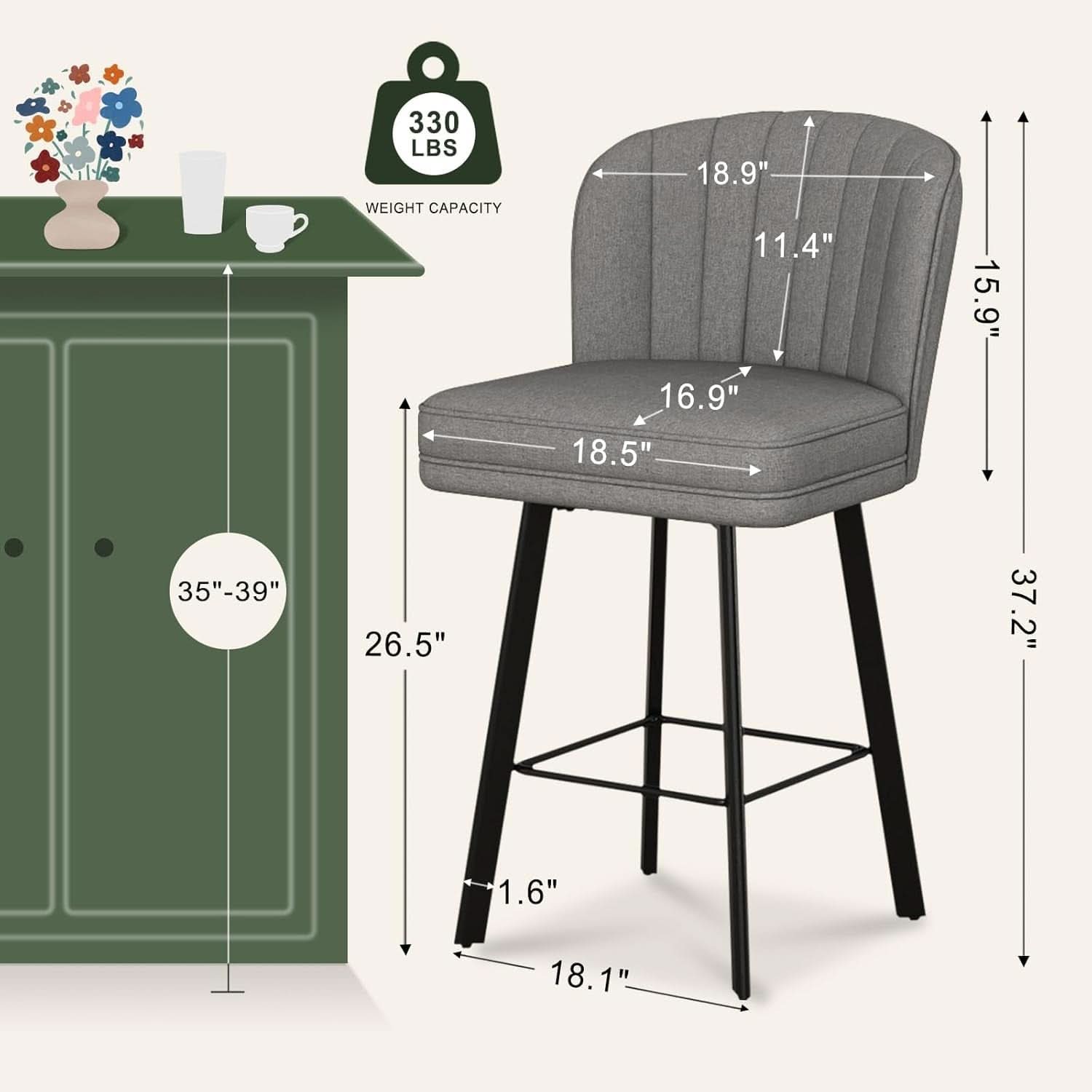 26 Counter Height Bar Stools Set Of 3 Gray Faux Leather