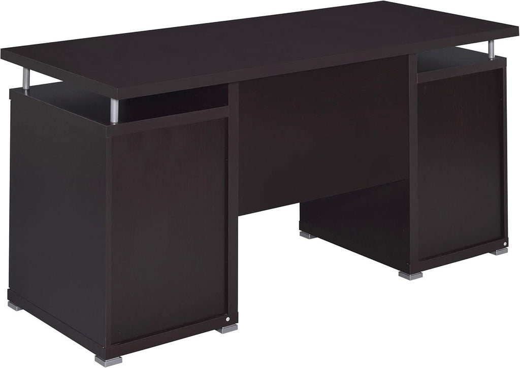 55 Inch Modern Wood Desk With 2 Drawers For Home Office